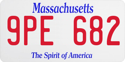 MA license plate 9PE682