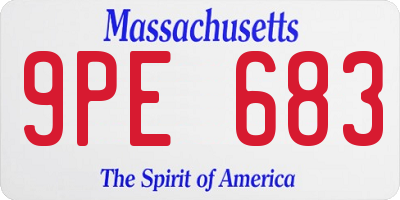MA license plate 9PE683