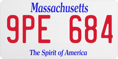 MA license plate 9PE684
