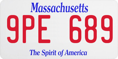 MA license plate 9PE689