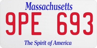 MA license plate 9PE693