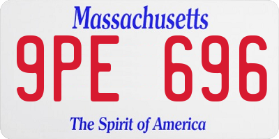 MA license plate 9PE696
