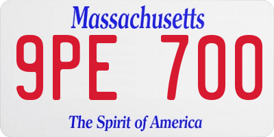 MA license plate 9PE700