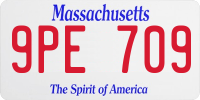 MA license plate 9PE709