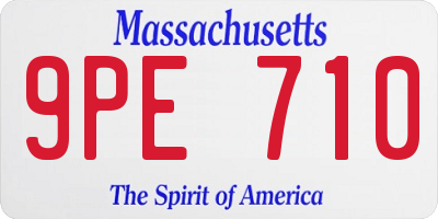 MA license plate 9PE710