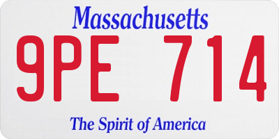 MA license plate 9PE714