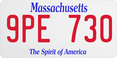 MA license plate 9PE730