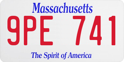 MA license plate 9PE741