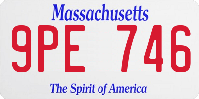 MA license plate 9PE746
