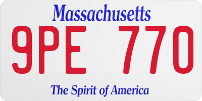 MA license plate 9PE770