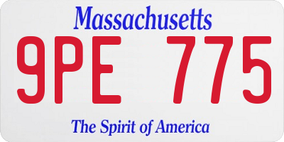 MA license plate 9PE775