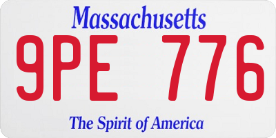 MA license plate 9PE776