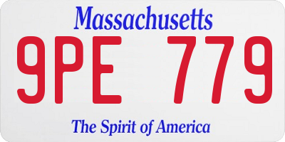 MA license plate 9PE779