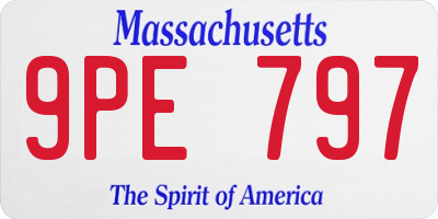 MA license plate 9PE797