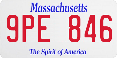 MA license plate 9PE846