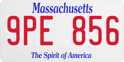 MA license plate 9PE856