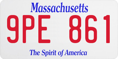 MA license plate 9PE861