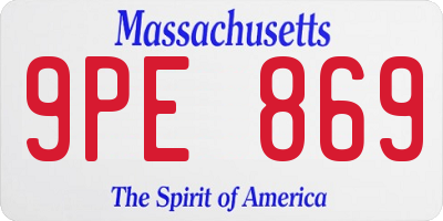 MA license plate 9PE869