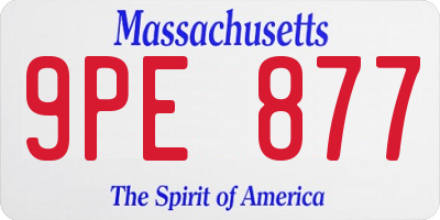 MA license plate 9PE877
