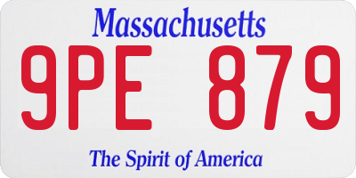 MA license plate 9PE879
