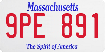 MA license plate 9PE891