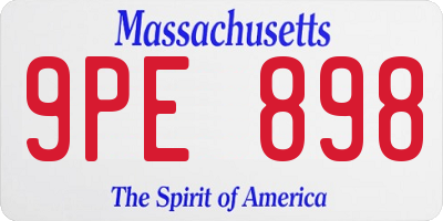 MA license plate 9PE898