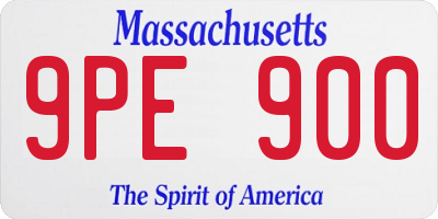 MA license plate 9PE900