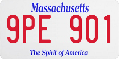MA license plate 9PE901