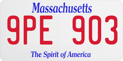 MA license plate 9PE903