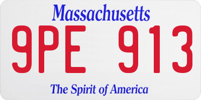 MA license plate 9PE913