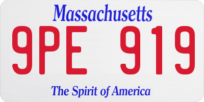 MA license plate 9PE919