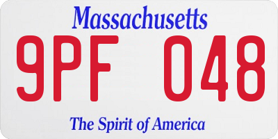 MA license plate 9PF048