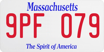 MA license plate 9PF079