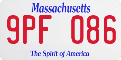 MA license plate 9PF086