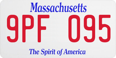 MA license plate 9PF095