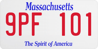 MA license plate 9PF101