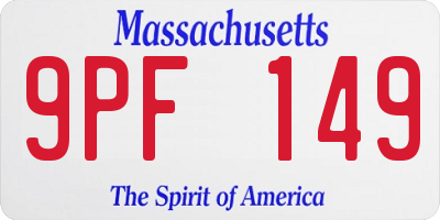 MA license plate 9PF149