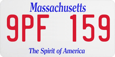 MA license plate 9PF159
