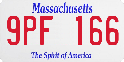 MA license plate 9PF166