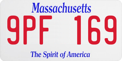 MA license plate 9PF169