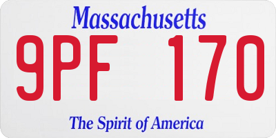 MA license plate 9PF170