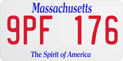 MA license plate 9PF176
