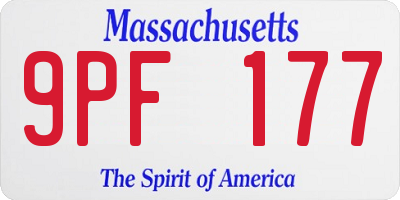 MA license plate 9PF177