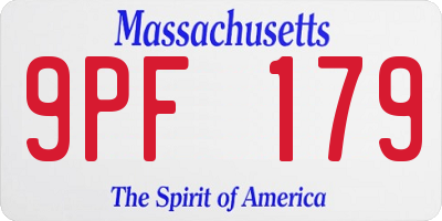 MA license plate 9PF179