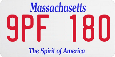 MA license plate 9PF180