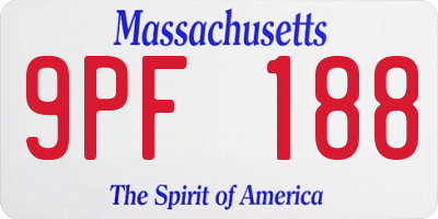 MA license plate 9PF188