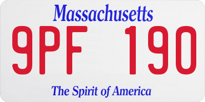 MA license plate 9PF190