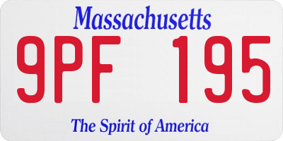 MA license plate 9PF195
