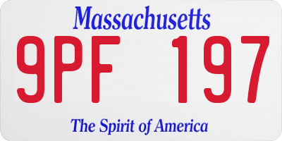 MA license plate 9PF197