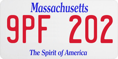 MA license plate 9PF202
